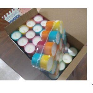 New 96 Pack Multicolor Unscented 6 to 7 Hour Long Burning Tea Light Candles